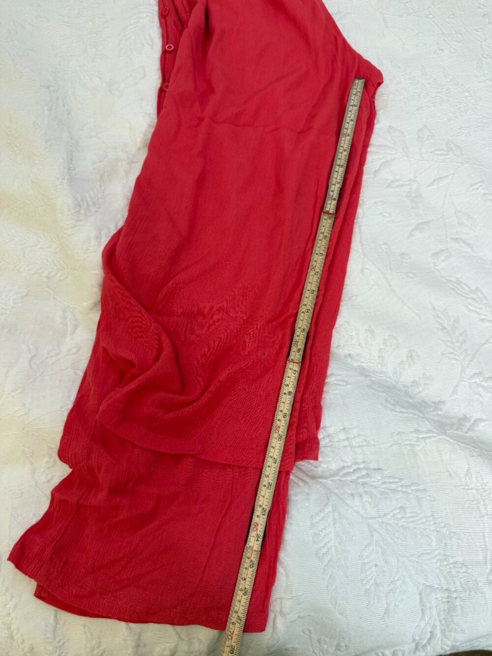 Fiori Pinky Red Double Layer Wide Leg Pants Size Large - Picture 4 of 10